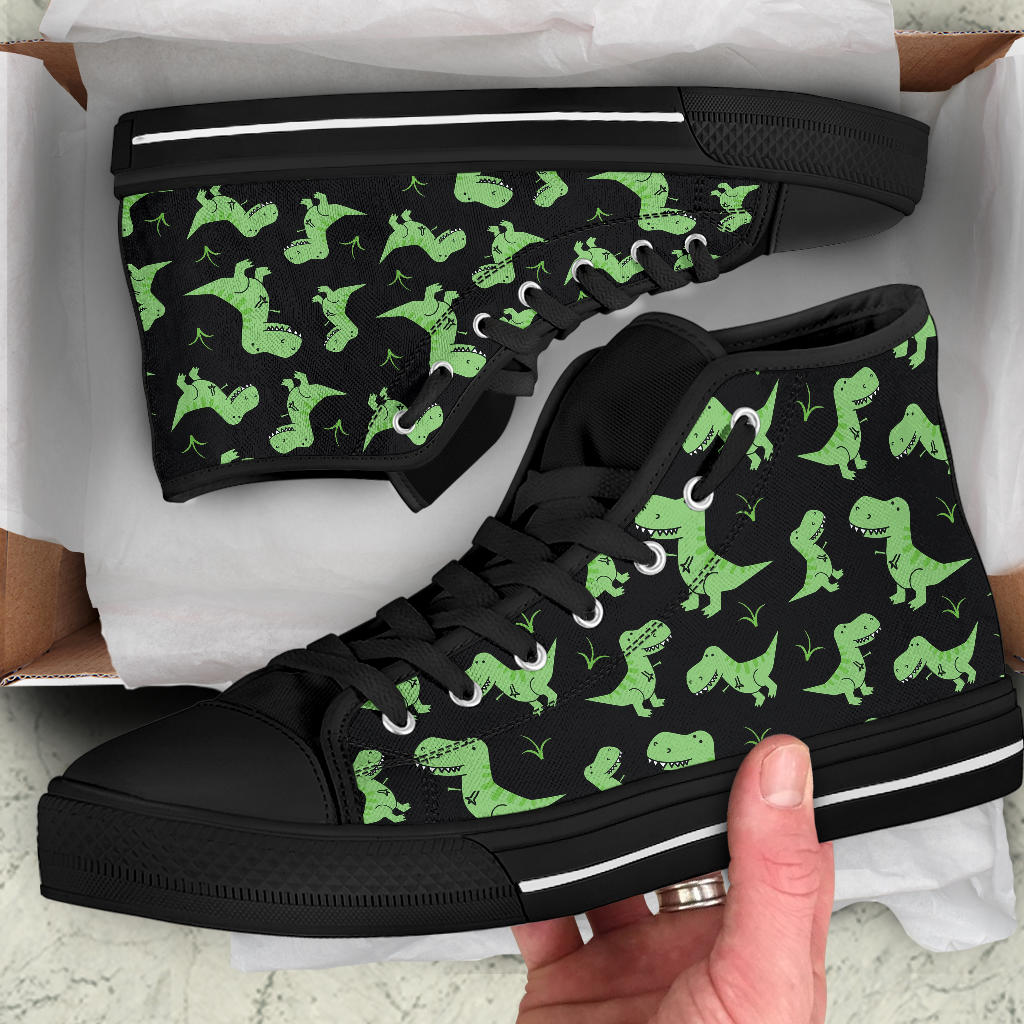 Green Dinosaur Shoes - Black Sole High Top Shoes – product image 5