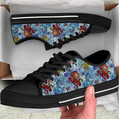 Cute Octopus Shoes Black Sole
