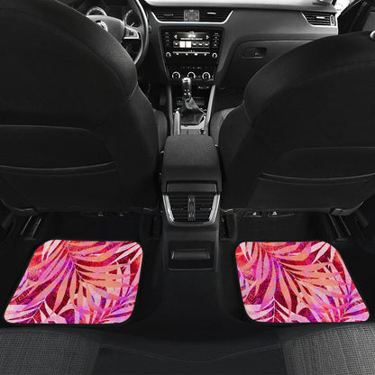 Pink Peach Leaves Car Floor Mats