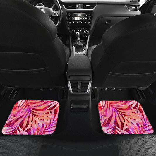 Pink Peach Leaves Car Floor Mats