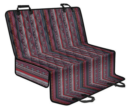 Red Boho Chic Bohemian Stripes Car Back Seat Pet Cover