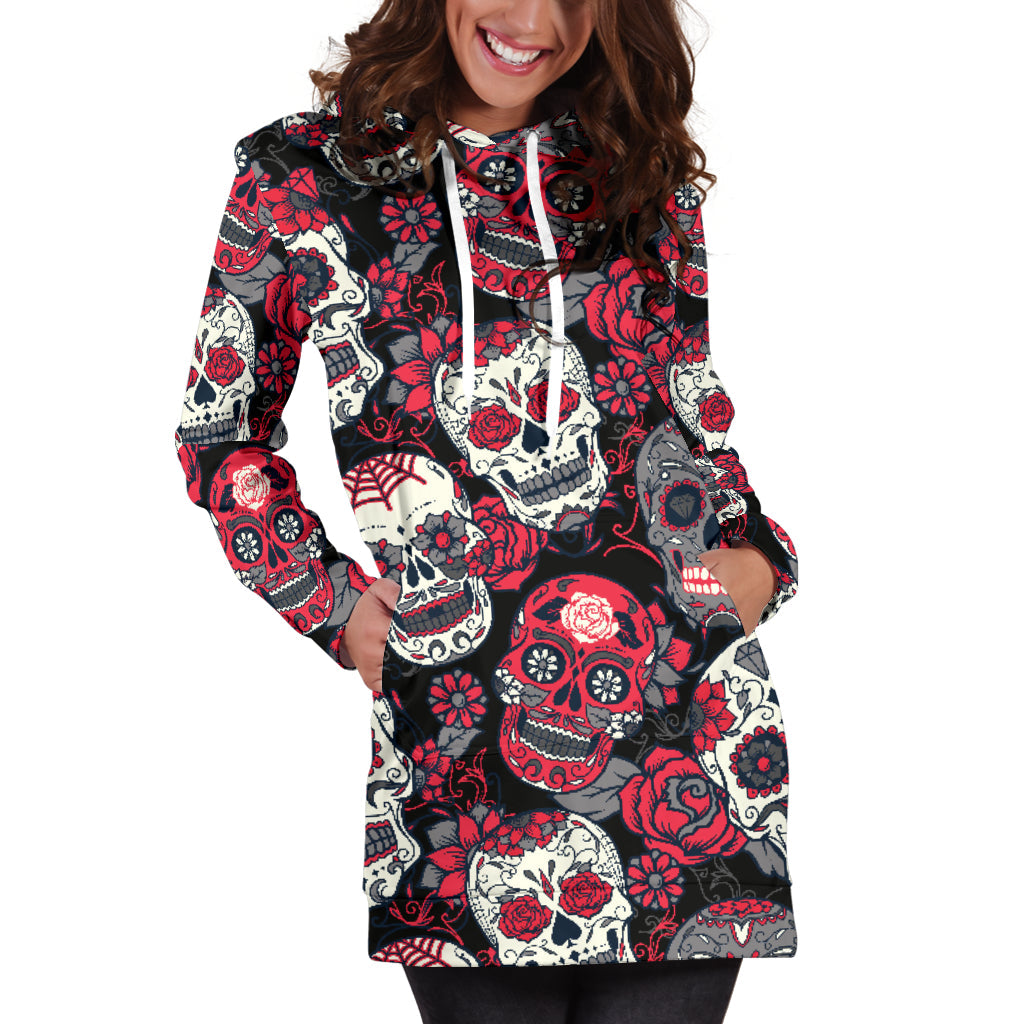 Pink Sugar Skull - Hoodie Dress