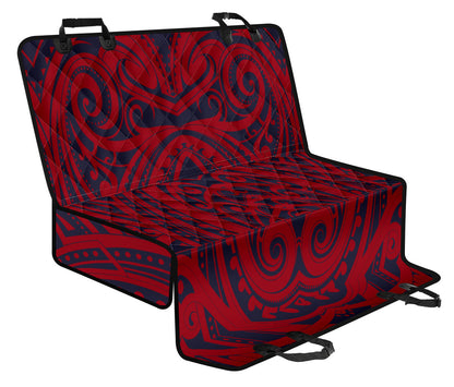 Red Tribal Polynesian Car Back Seat Pet Cover