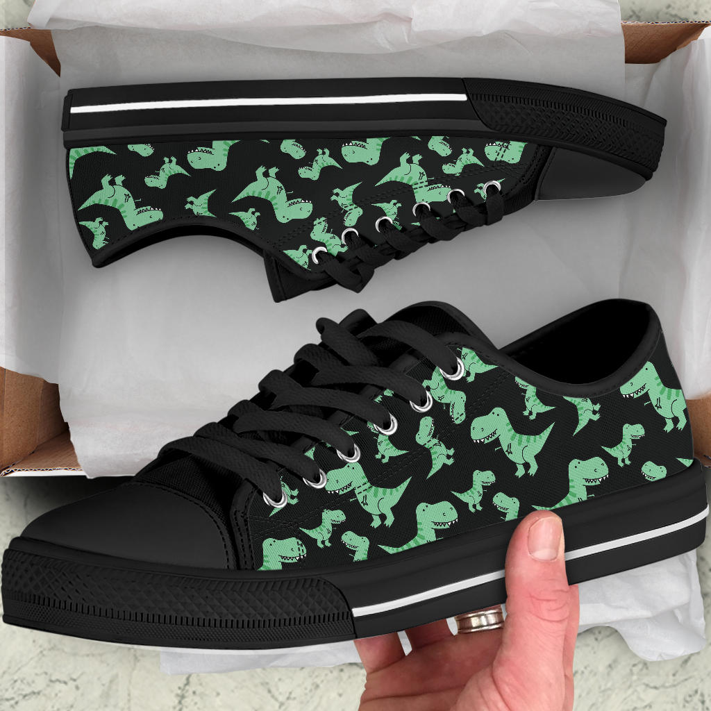 Green Dinosaur Shoes Black