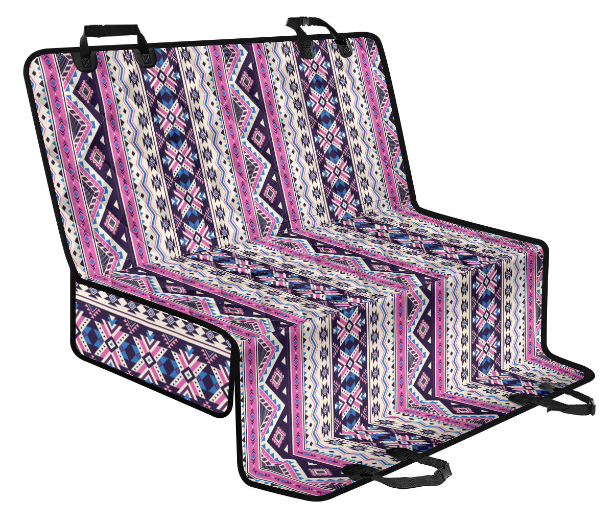Pink Ethnic Car Back Seat Pet Cover