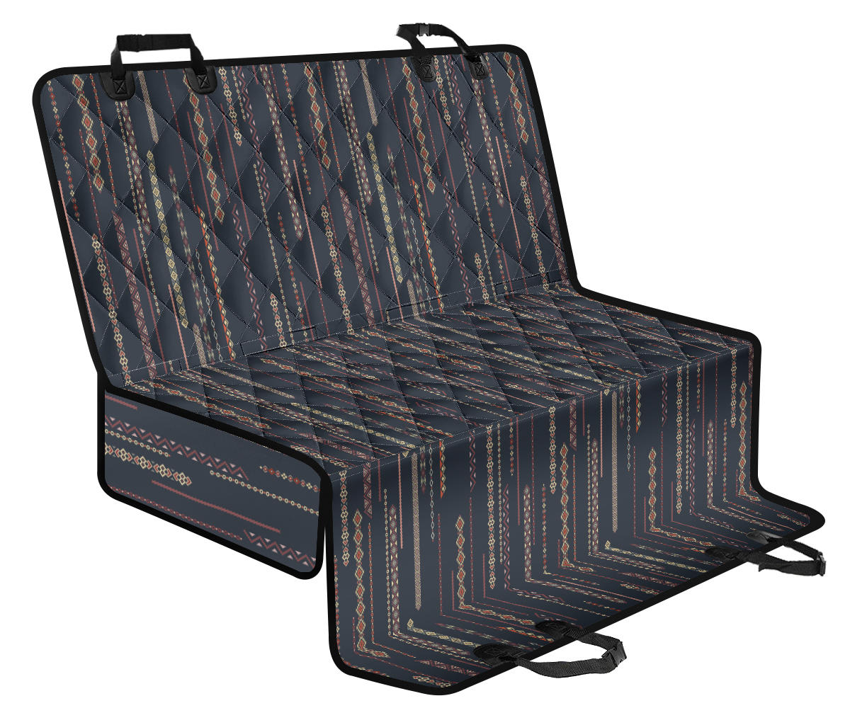 Boho Chic Bohemian Stripes Car Back Seat Pet Cover