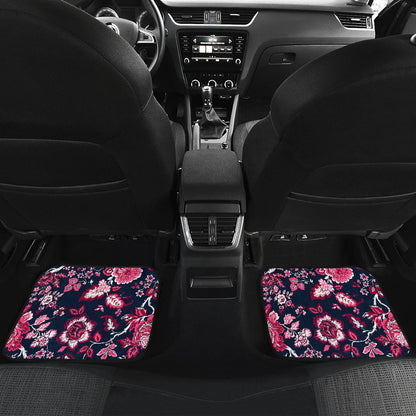 Pink Red Flowers Car Floor Mats