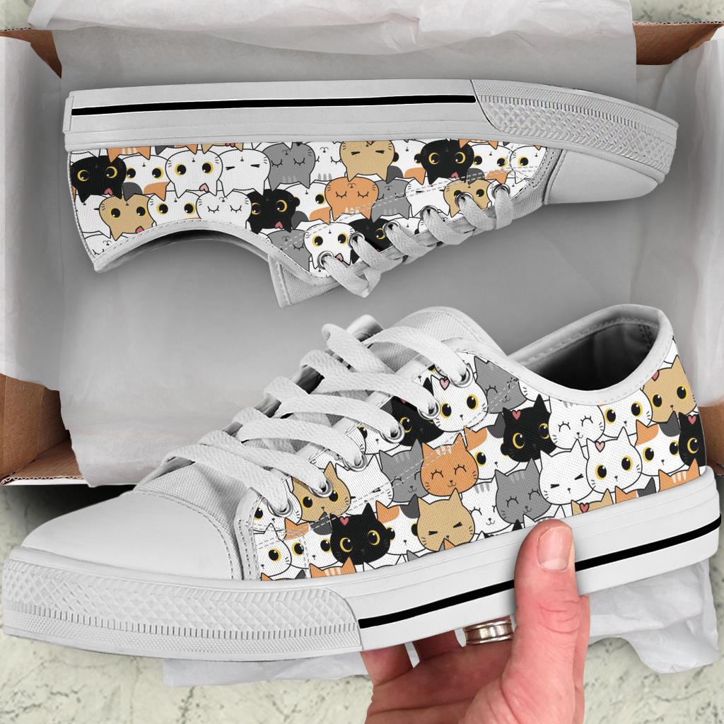 Cute Cat Low Top Shoes – product image 5