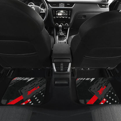 Black Red Abstract Car Floor Mats