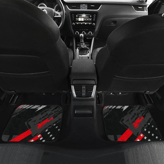 Black Red Abstract Car Floor Mats