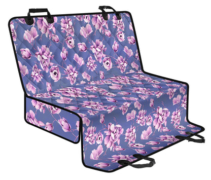 Blue Floral (2) Car Back Seat Pet Cover
