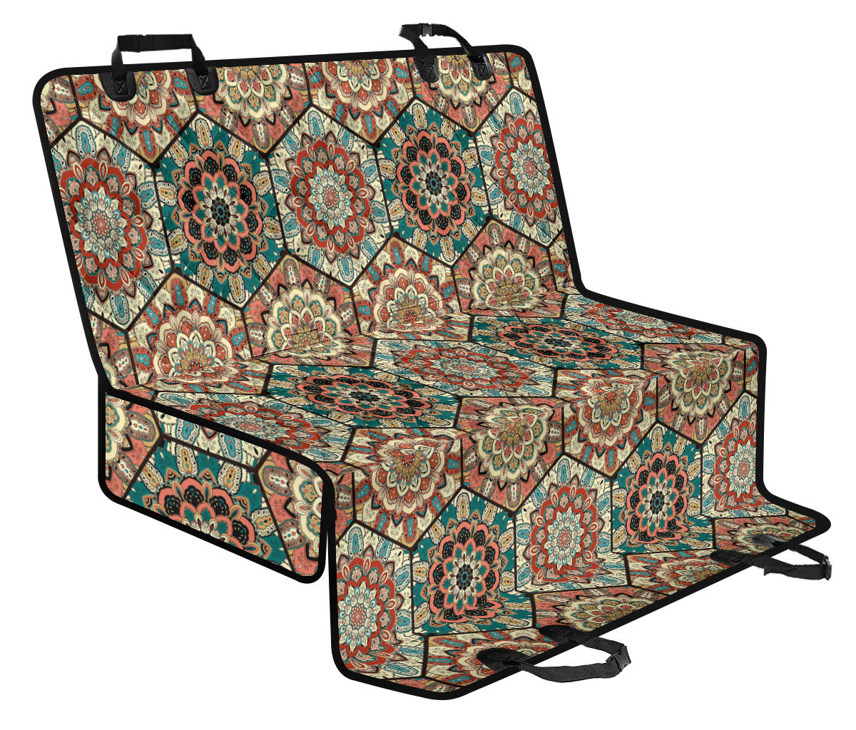 Mandalas Honeycomb Decor Car Back Seat Pet Cover