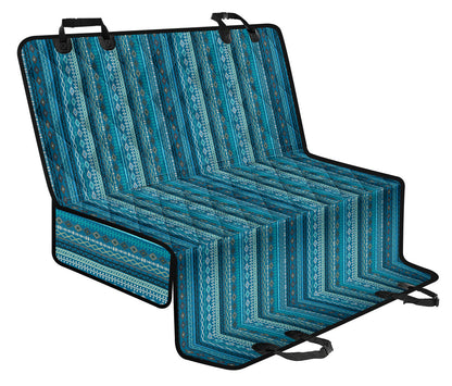 Teal Boho Chic Bohemian Aztec Car Back Seat Pet Cover