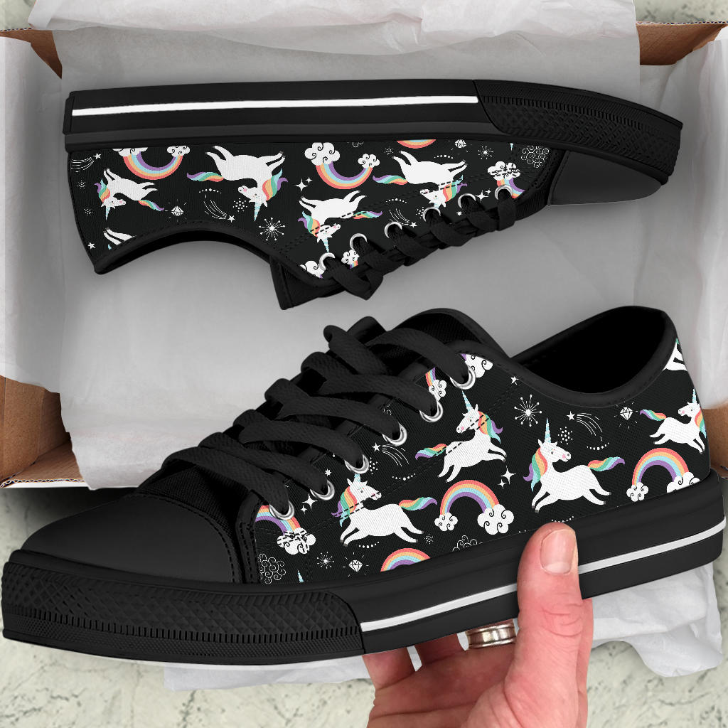 Cute Unicorn Shoes Black Sole