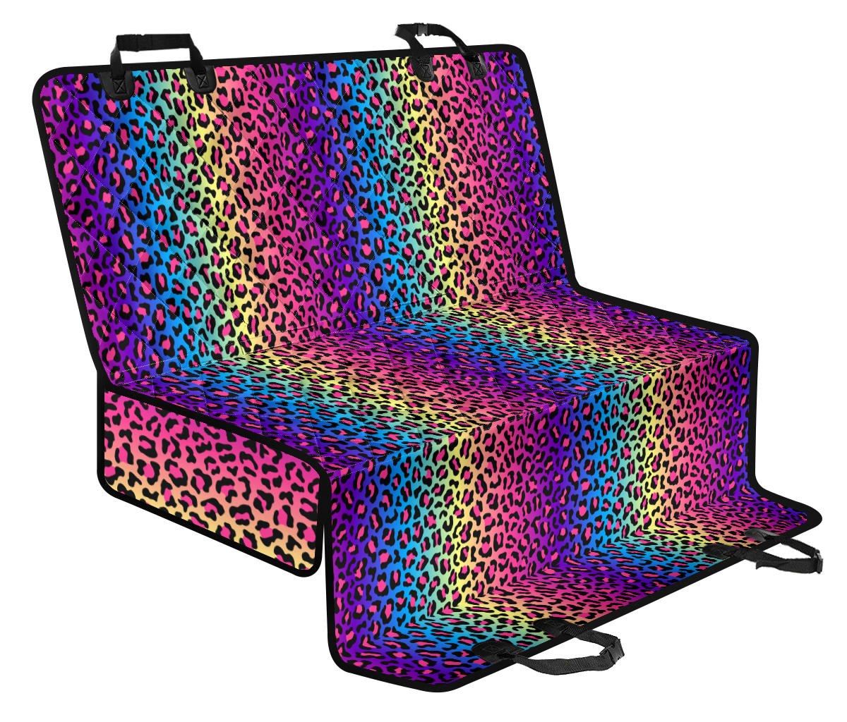 Colorful Leopart Print Car Back Seat Pet Cover
