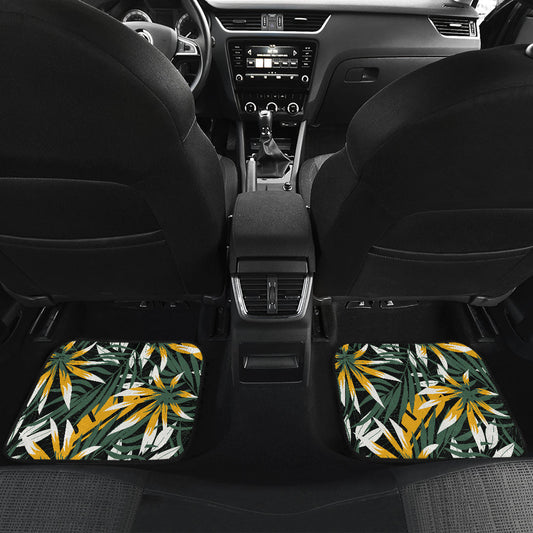 Green Yellow Leaves Car Floor Mats