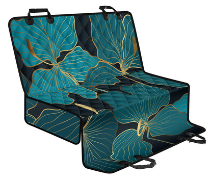 Green Flowers Car Back Seat Pet Cover