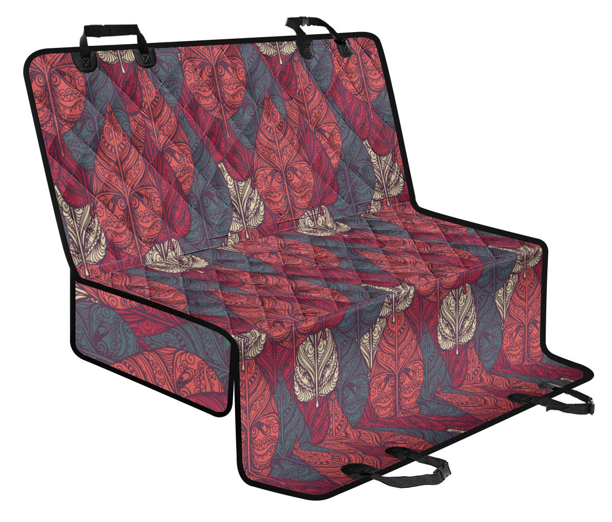 Tribal Leaves Car Back Seat Pet Cover