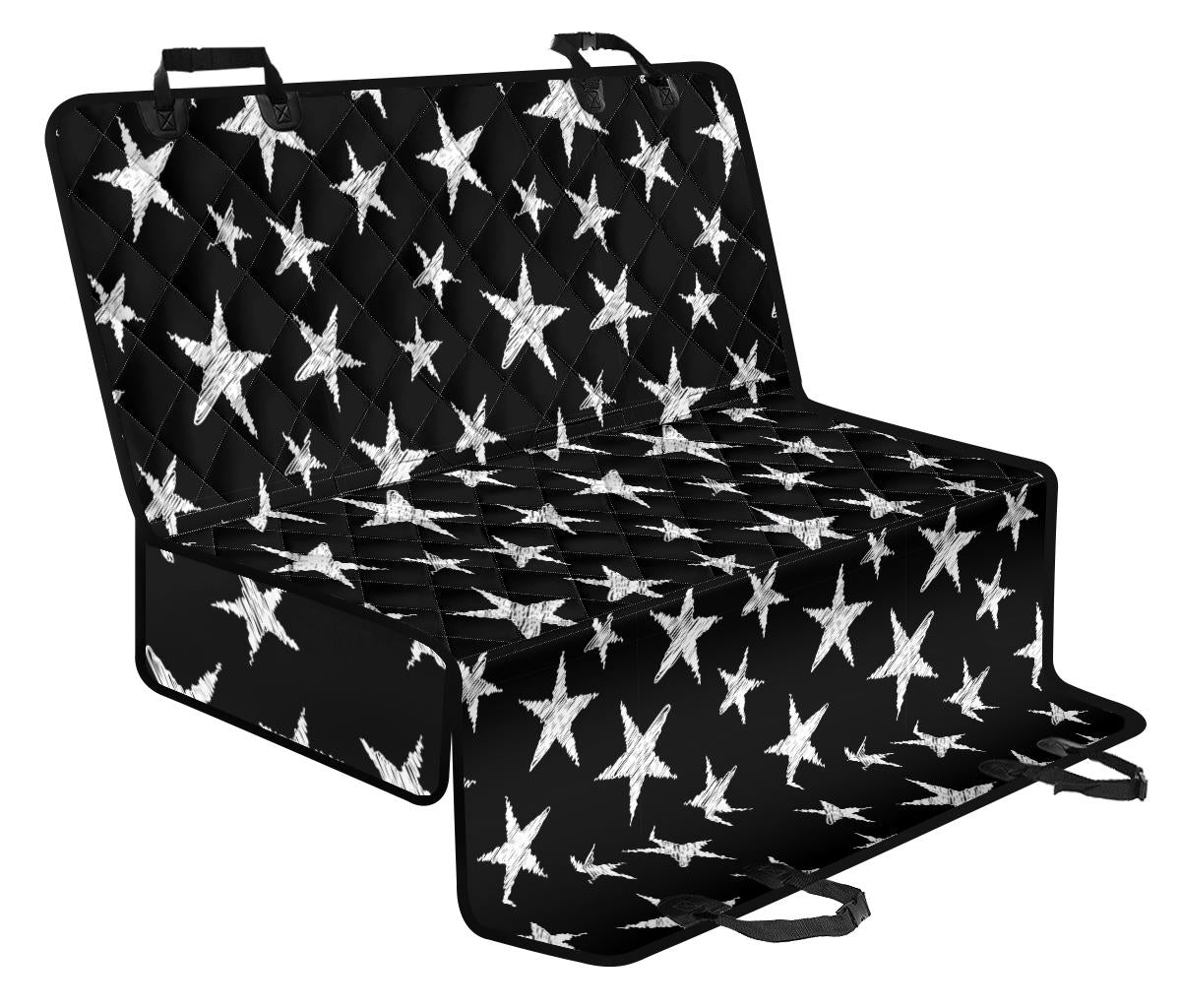 Black Stars Pattern Car Back Seat Pet Cover