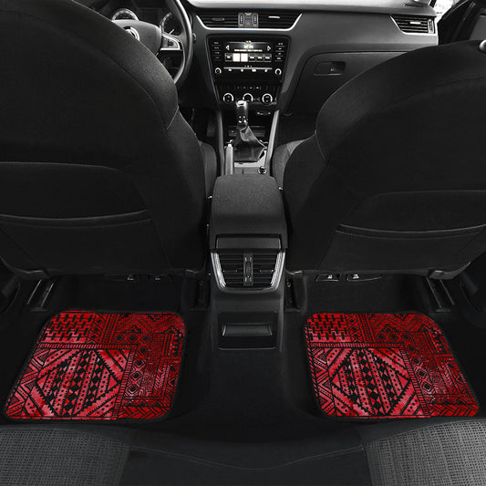 Red Tribal Abstracat Car Floor Mats