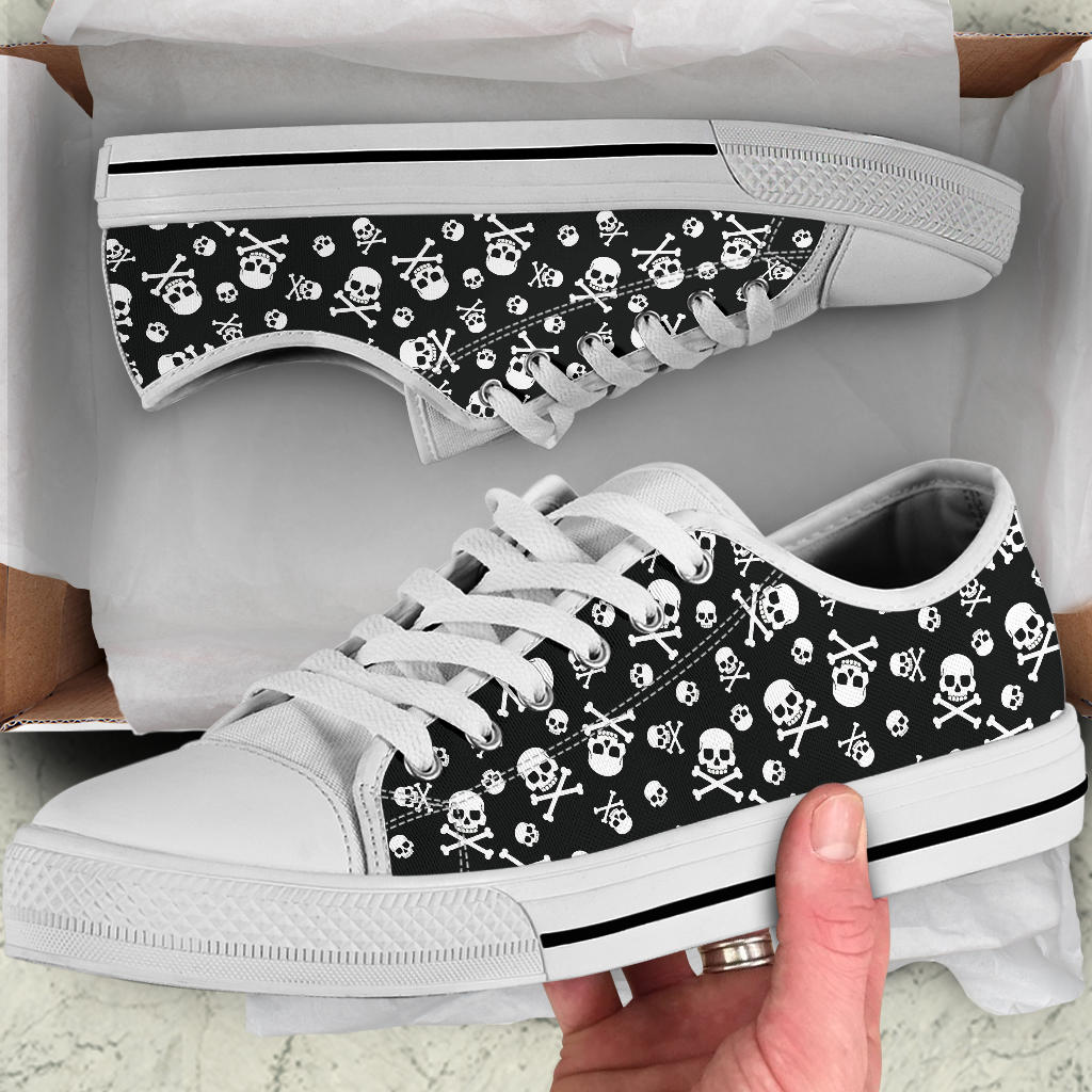 Skull Crossbones Shoes - Low Top Sneakers for Women & Men – product image 5