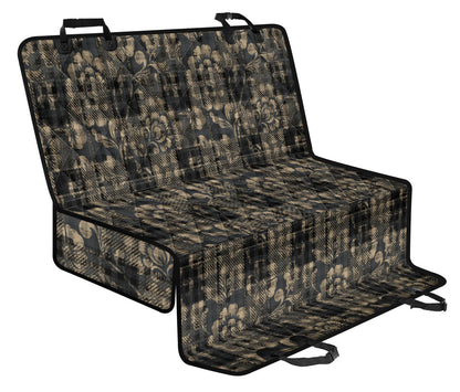 Vintage Floral-Plaid Car Back Seat Pet Cover