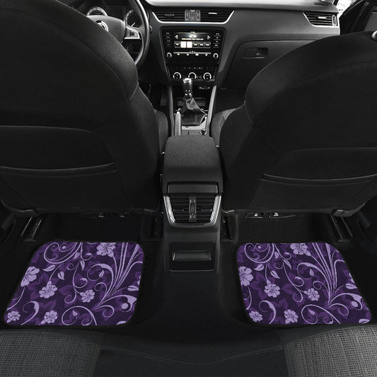 Purple Floral Car Floor Mats