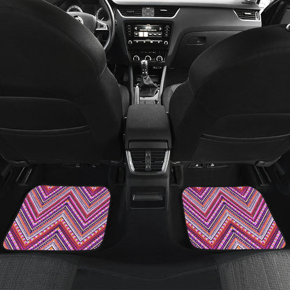Pink Ethnic Zig Zag Car Floor Mats