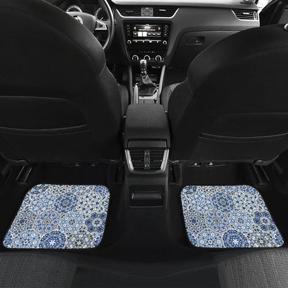 Blue Mandalas Honeycomb Car Floor Mats