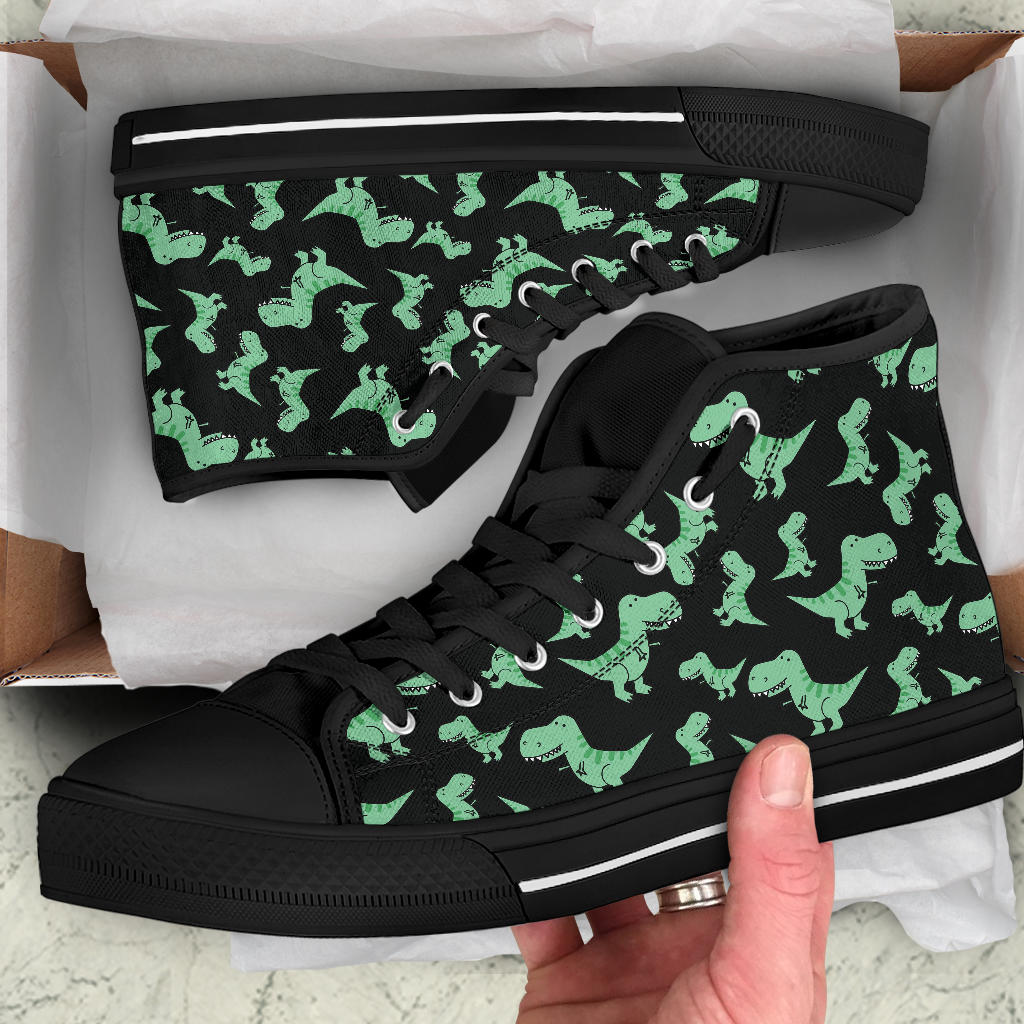 Dinosaur Print Shoes - Black Sole High Top Shoes – product image 5