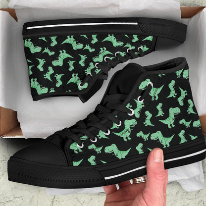 Dinosaur Print Shoes - Black Sole High Top Shoes – product image 5