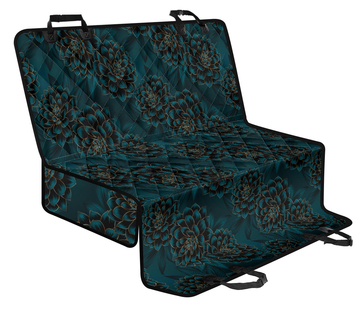 Dark Blossom Pattern Car Back Seat Pet Cover