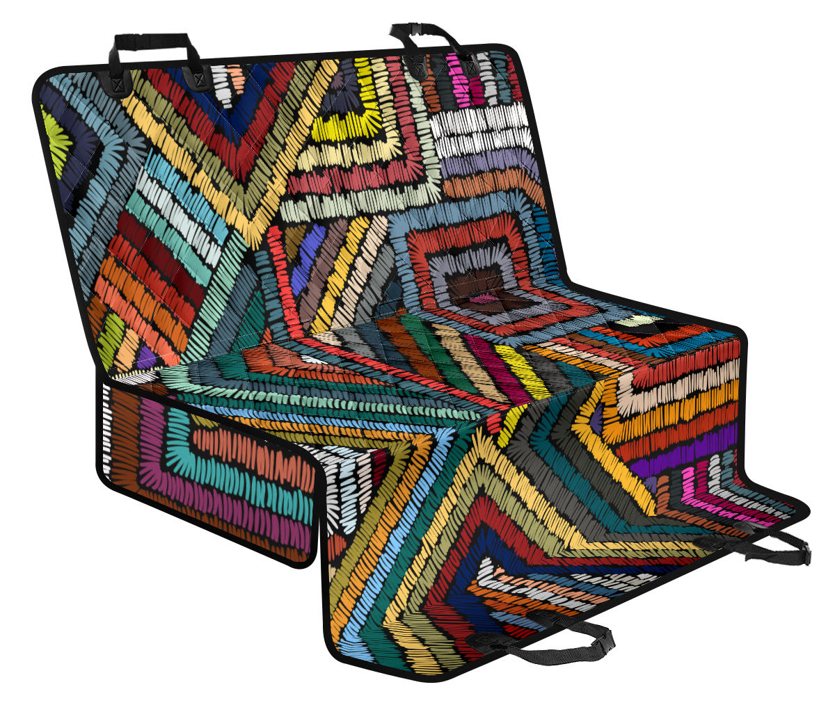 Colorful Ethnic Car Back Seat Pet Cover