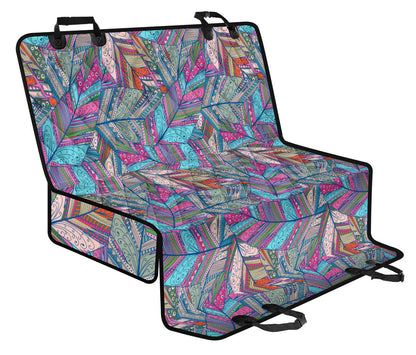 Colorful Feathers Car Back Seat Pet Cover