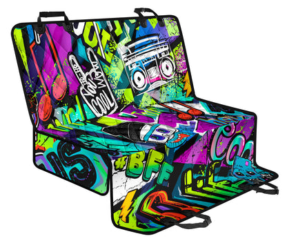 Colorful Graffiti Mural Car Back Seat Pet Cover