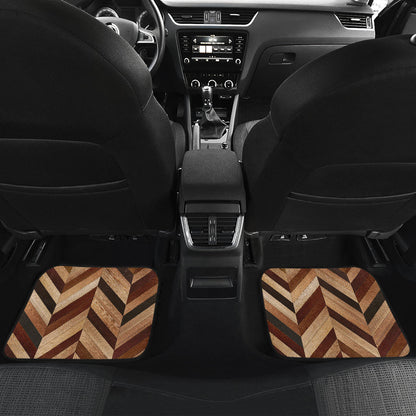 Brown Zig Zag Car Floor Mats