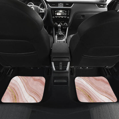 Cream Marble Print Car Floor Mats