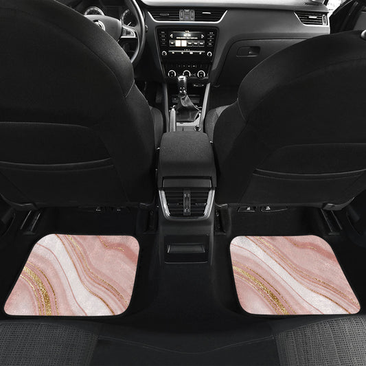 Cream Marble Print Car Floor Mats