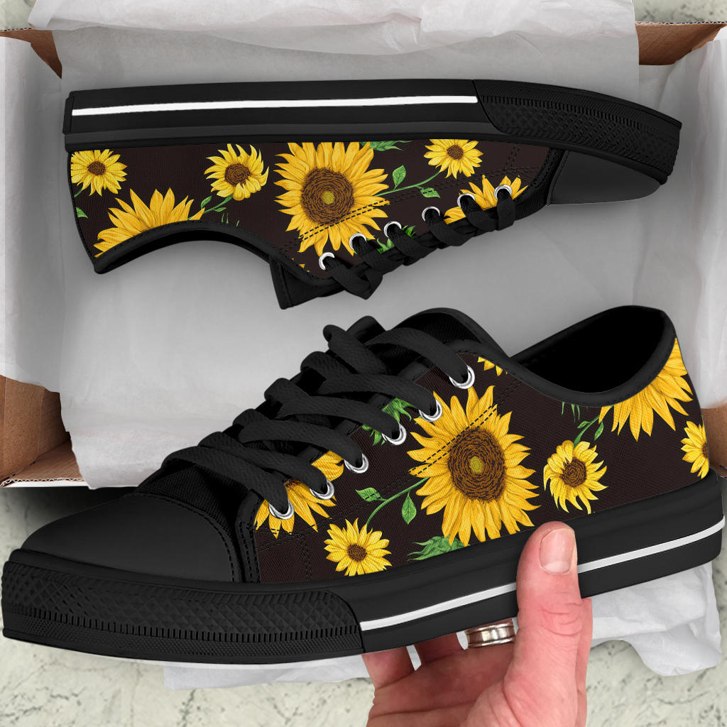 Custom Sunflower Shoes Black Sole