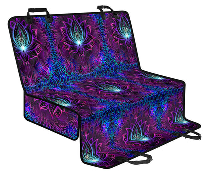 Blue Pink Lotus Car Back Seat Pet Cover