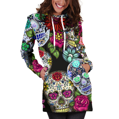 Sugar Skull - Hoodie Dress