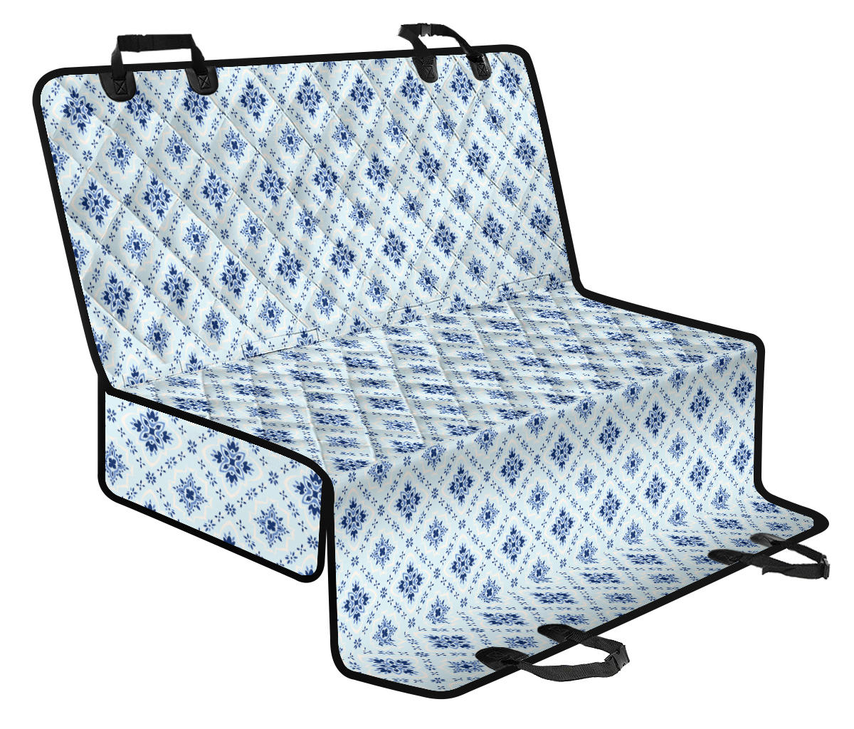 Blue Wallpaper Print Car Back Seat Pet Cover