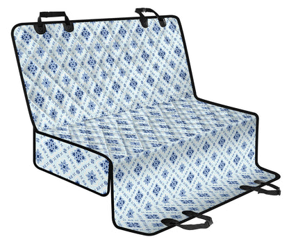 Blue Wallpaper Print Car Back Seat Pet Cover