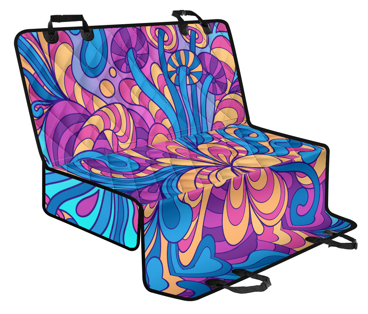 Colorful Psychedelic Decor Car Back Seat Pet Cover
