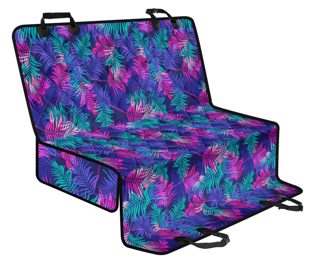 Blue Pink Plants Car Back Seat Pet Cover