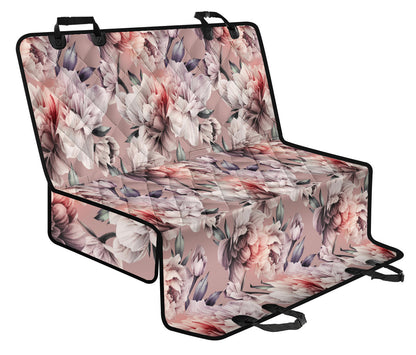 Pink Floral Car Back Seat Pet Cover