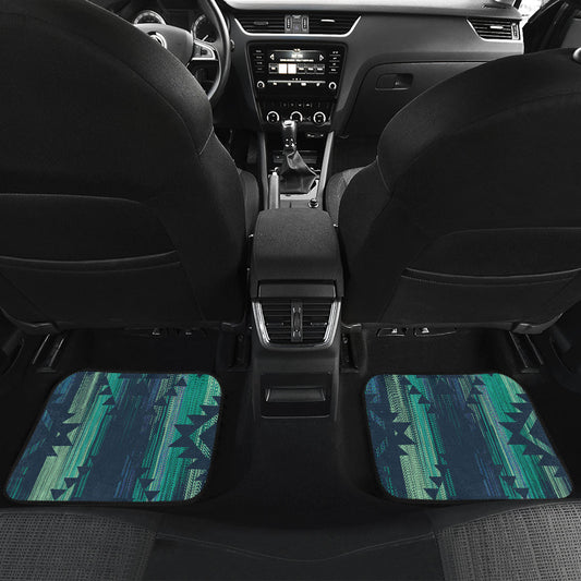 Green Boho Streaks Car Floor Mats