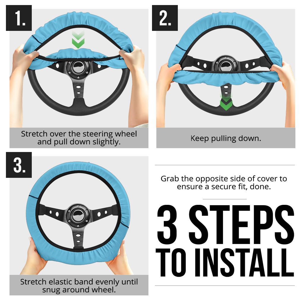 Light Blue Steering Wheel Cover