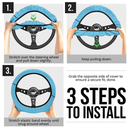 Light Blue Steering Wheel Cover