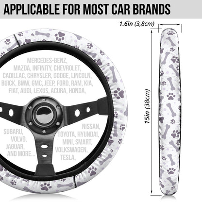 Bones And Paw Steering Wheel Cover